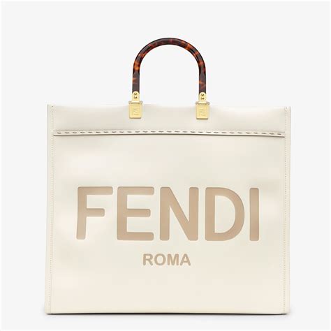 shopper fendi bianca|fendi leather handbags.